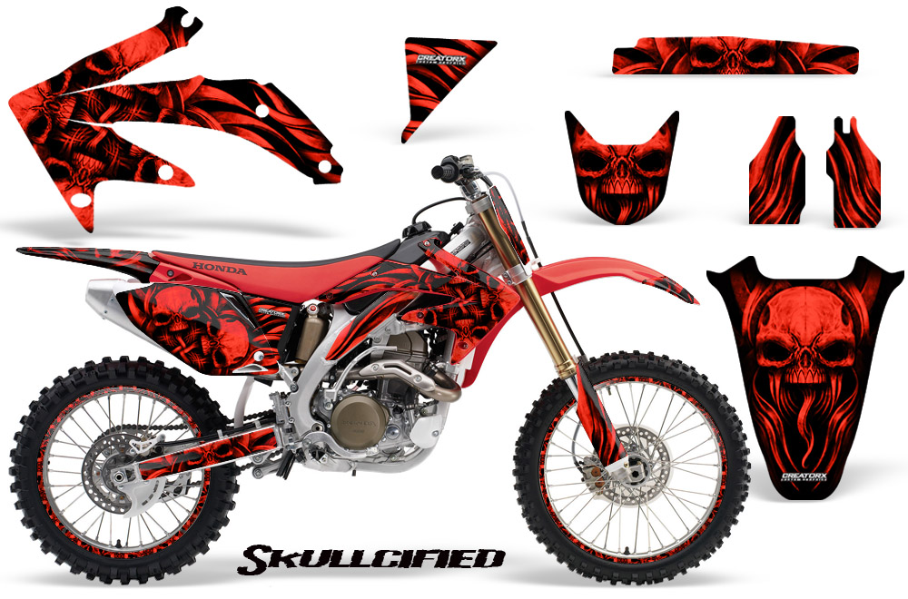 Honda CRF 450R 05-08 Graphics Kit Skullcified Red NP Rims